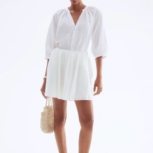 H&M Balloon Sleeve Poplin White Garment Size S! Great layering piece!